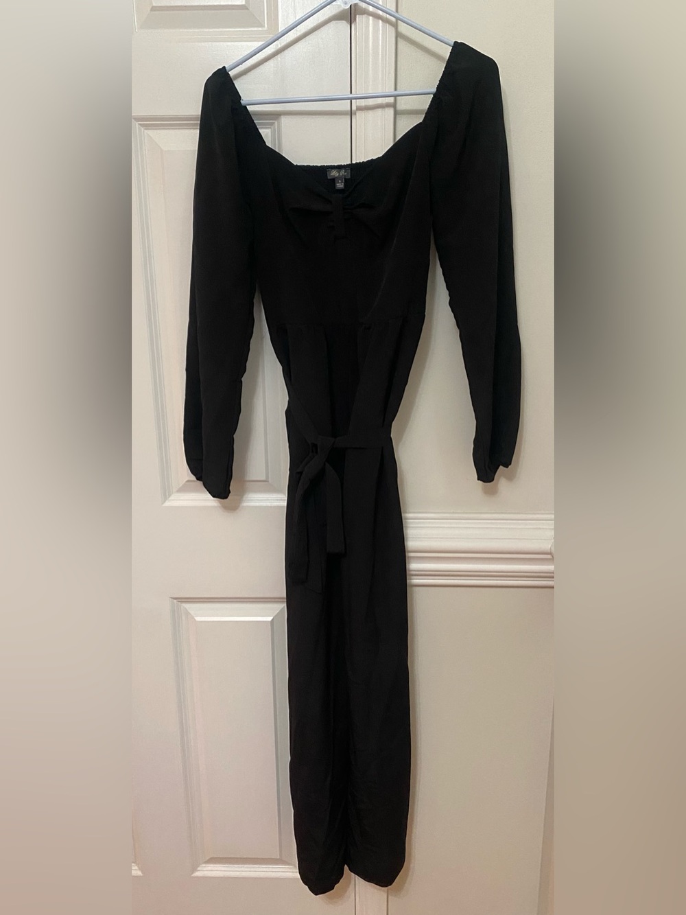 Lily Rose Black Long-Sleeve Jumpsuit Sz Small